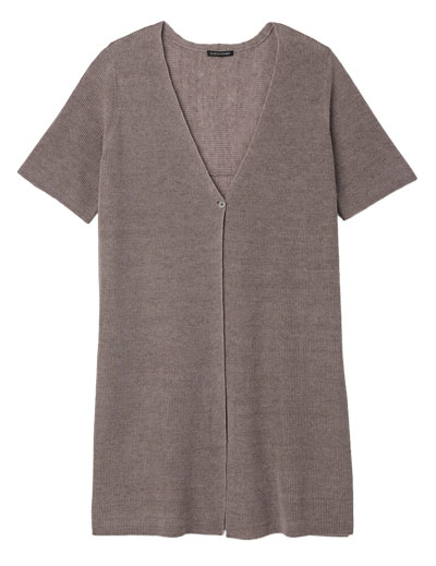 Eileen Fisher Organic Linen Délavé V-Neck Long Cardigan | 40plusstyle.com