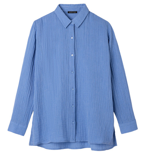 Eileen Fisher Organic Cotton Gauze Classic Collar Shirt | 40plusstyle.com