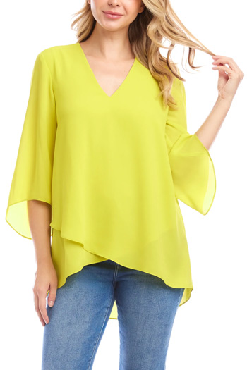 Karen Kane Asymmetrical Crepe Top | 40plusstyle.com
