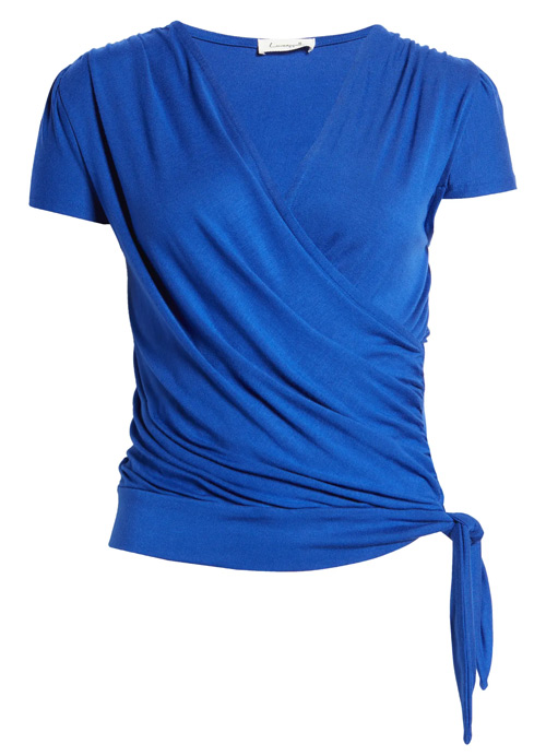 Loveappella Faux Wrap Top | 40plusstyle.com
