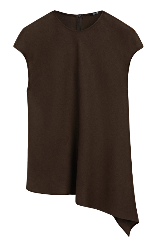 Massimo Dutti 100% Linen Asymmetric Top | 40plusstyle.com