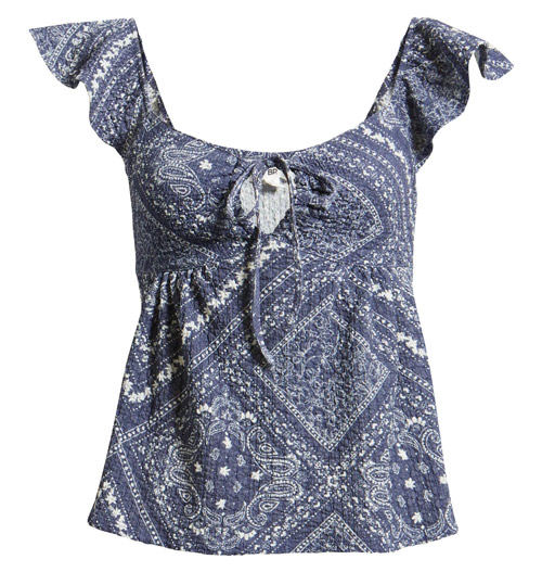 Tops to hide a tummy - BP. Flutter Sleeve Top | 40plusstyle.com