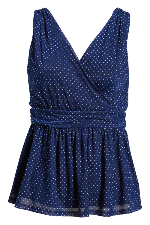 Loveappella Sleeveless Peplum Top | 40plusstyle.com