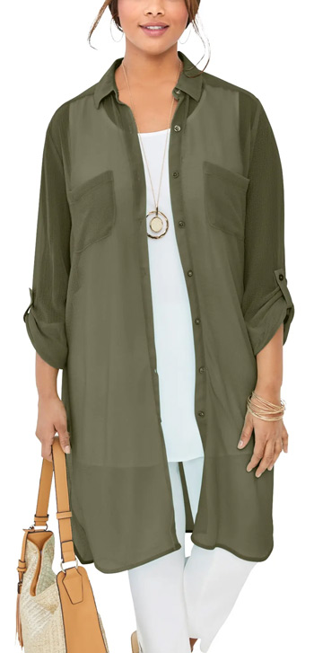 Jessica London Sheer Georgette Mega Tunic | 40plusstyle.com