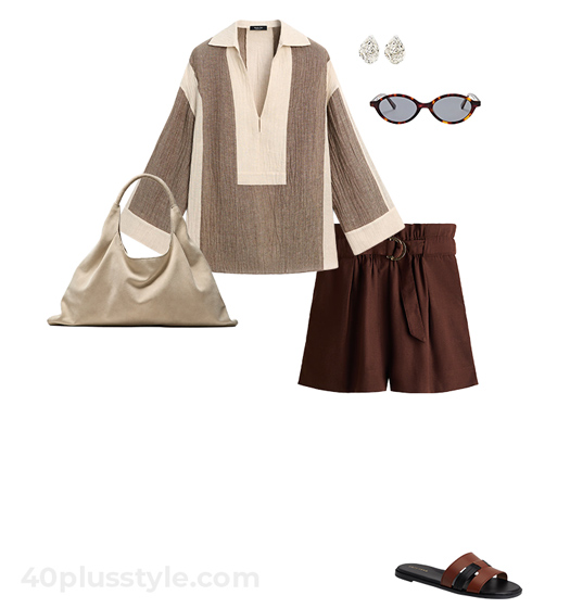 Tunic and shorts | 40plusstyle.com