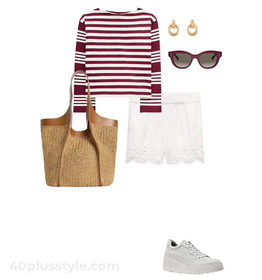 Striped top and shorts | 40plusstyle.com
