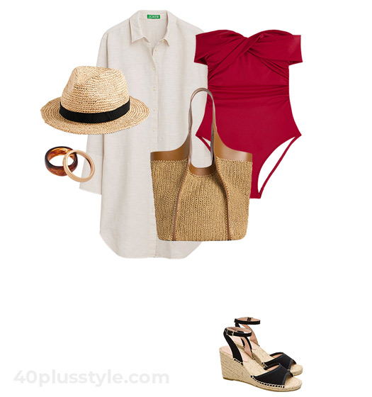 Swimsuit and cover up | 40plusstyle.com