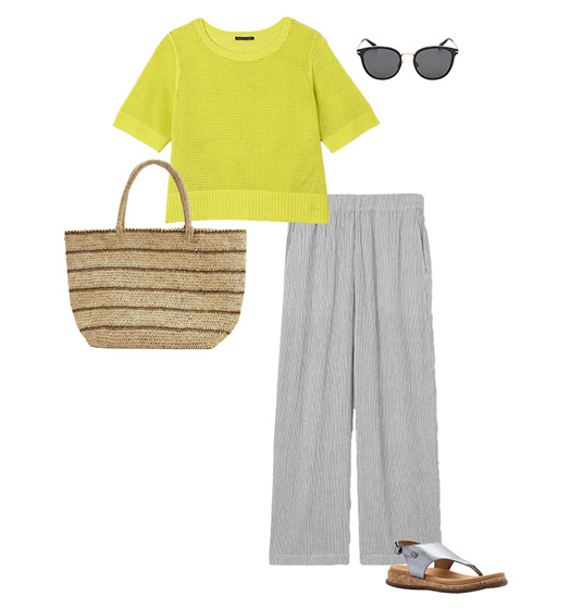 Color combinations for summer - lime and gray | 40plusstyle.com
