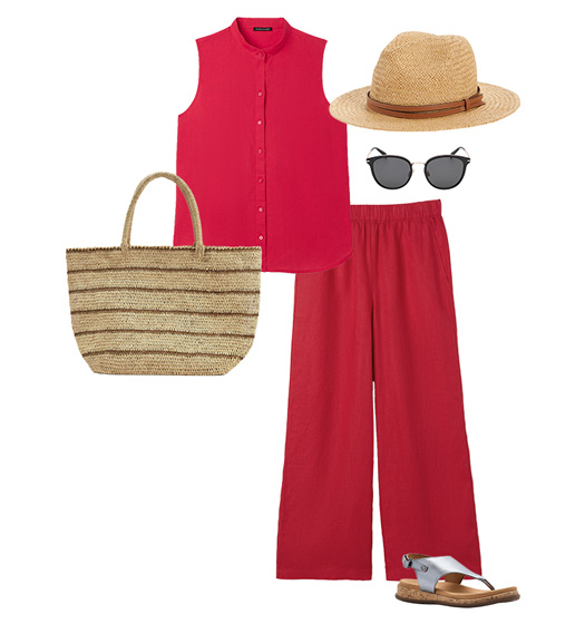 Wearing red and raffia for summer | 40plusstyle.com