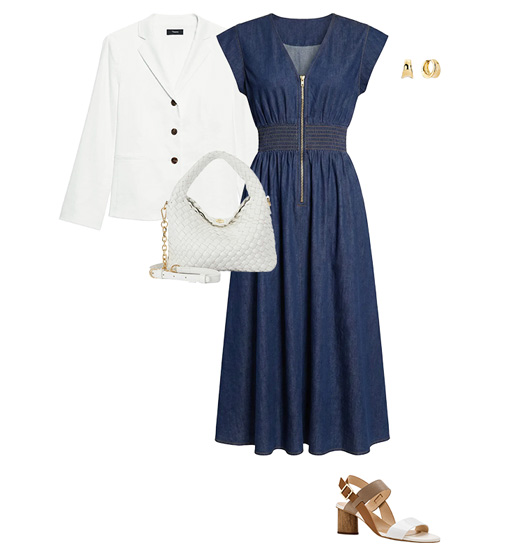 Denim and white for summer | 40plusstyle.com