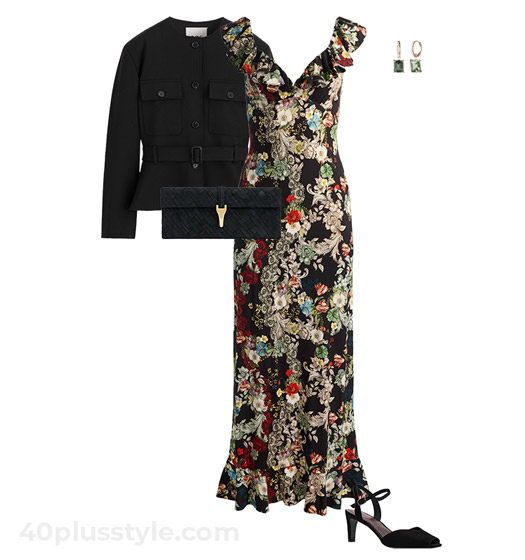 Blazer and floral dress | 40plusstyle.com