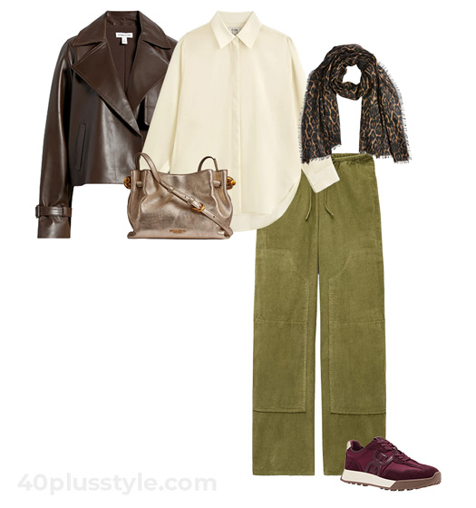 Olive green pants for fall | 40plusstyle.com
