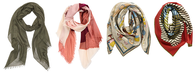 Transitional fall outfits - silk scarves | 40plusstyle.com
