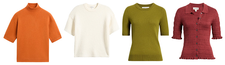 Transitional fall outfits - short sleeve sweaters | 40plusstyle.com