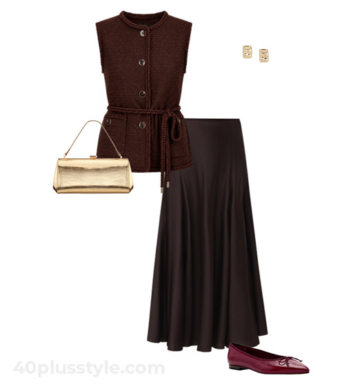 Matching set with a vest | 40plusstyle.com
