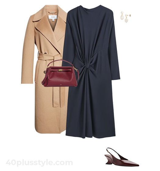 Dress with wedged pumps | 40plusstyle.com