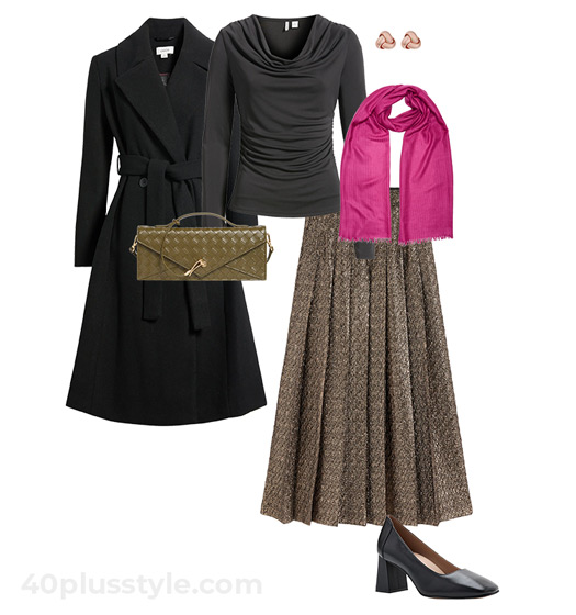 Belted coat for hourglass | 40plusstyle.com