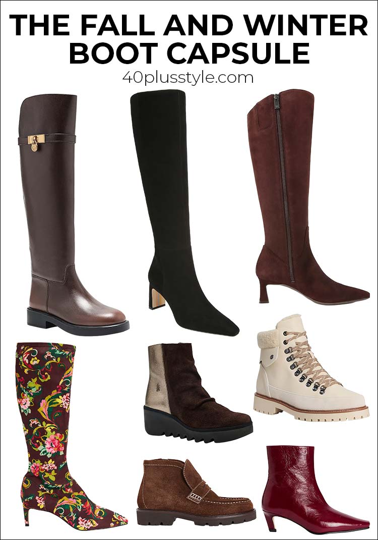 the boot capsule: 6 pairs that cover your entire fall and winter wardrobe | 40plusstyle.com