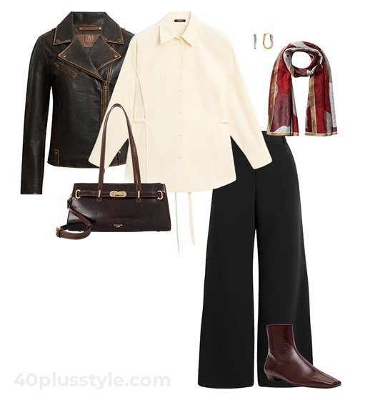 Wide pants and ankle boots | 40plusstyle.com